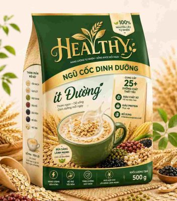 HEALTHY Ngũ cốc dinh dưỡng từ yến mạch, gạo lứt, đậu xanh, đậu đỏ, đậu đen, mè đen và hạt sen