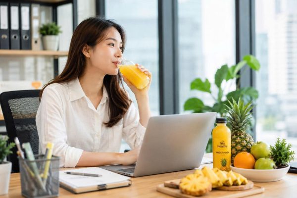Uống nước ép dứa vào buổi sáng và buổi chiều