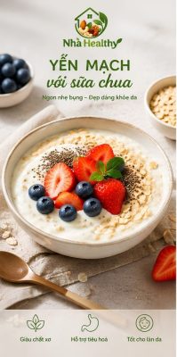 yến mạch giảm cân với sữa chua