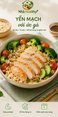 Yến mạch với ức gà